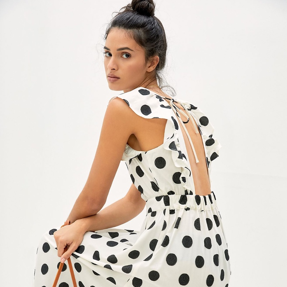 ANTHROPOLOGIE AMADI POLKA DOT MAXI DRESS NWT $168 M